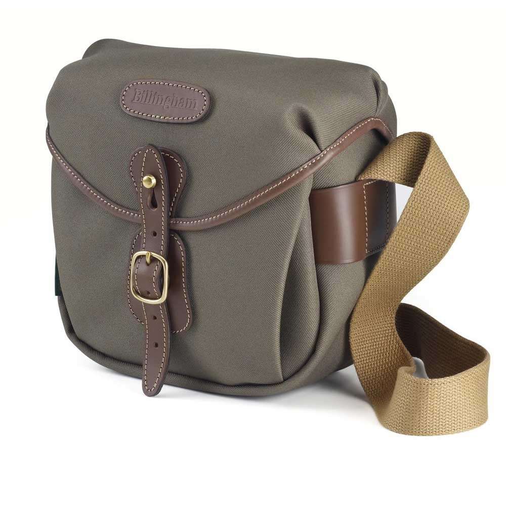 Billingham Hadley Digital Shoulder Bag Sage FibreNyte Chocolate Leather