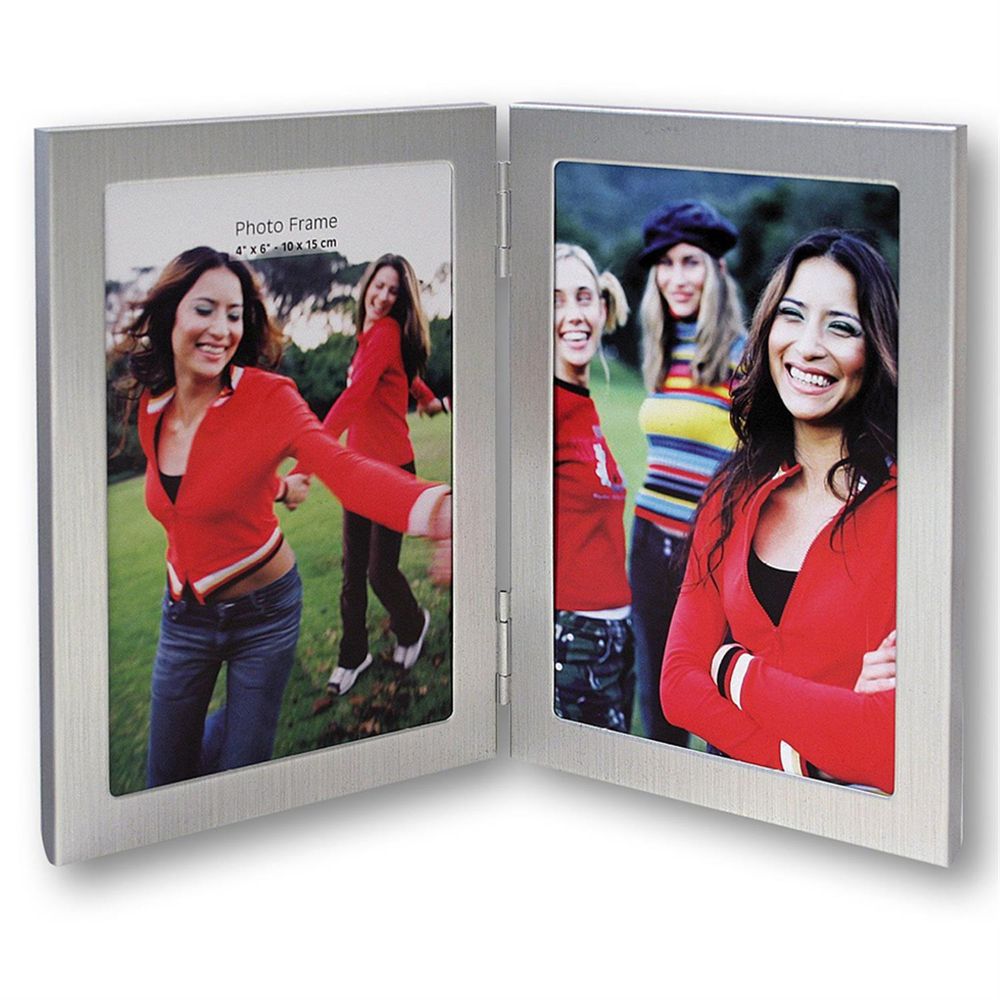 Nick Silver Double 7x5 Portrait Photo Frame