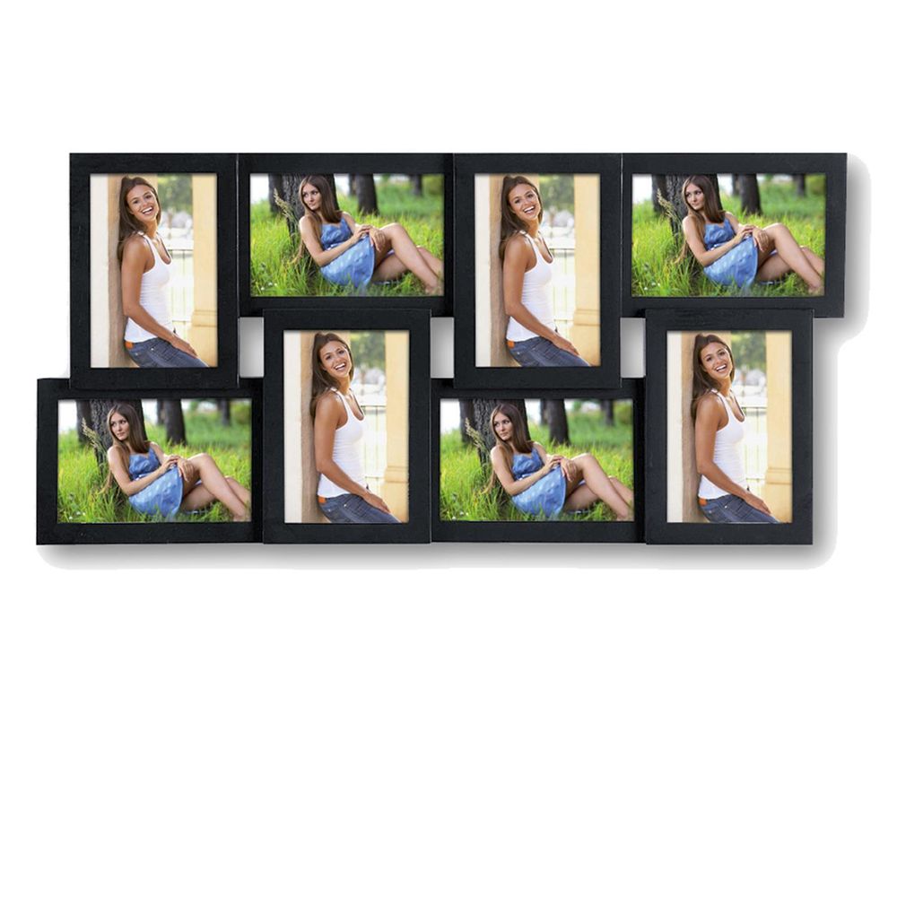Black Multi Aperture Black Photo Frame for 8x 6x4 Photos Harrison Cameras