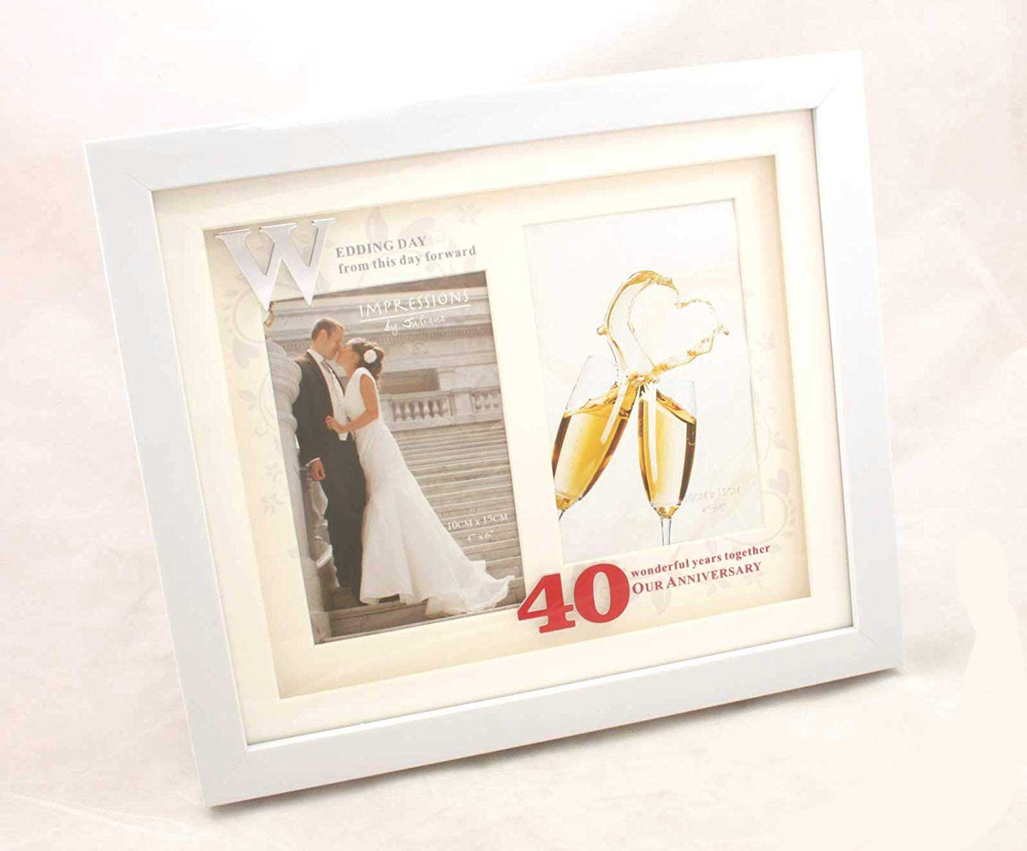 Ruby Wedding  Anniversary  Double Photo Frame 