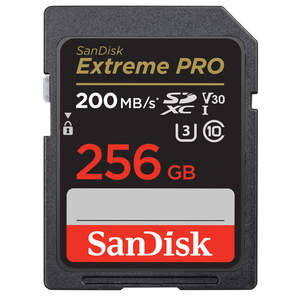 SanDisk SDXC Extreme Pro 256GB | 200MBs | UHS-I Class 10 Memory Card