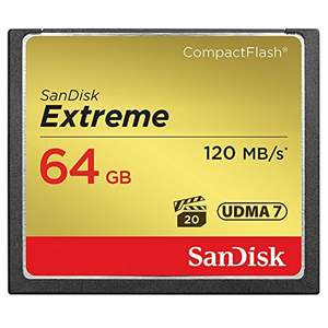 SanDisk CF Extreme 64GB Memory Card 120MB/s read speed, 85MB/s write speed