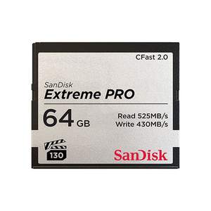 SanDisk CFast Extreme Pro 2.0 64GB Memory Card | Read 525 MB/s | Write 430MB/s | 4K Video
