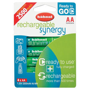 Hahnel Synergy AA Rechargeable Batteries 2500mah - Pack of 4