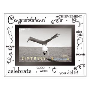 Sixtrees Congratulations Glass and Mirror 6x4 Photo Frame