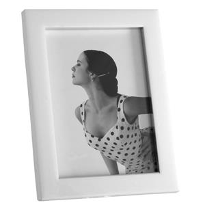 Monna Lisa Metal 8x6 inch White Photo Frame - Stands or Hangs