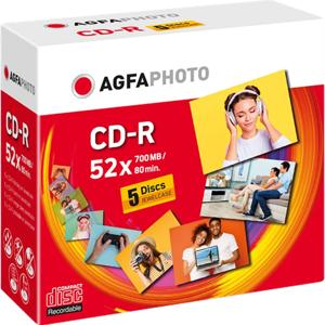 AgfaPhoto 700MB 52x CD-R Jewel (5 Pack)