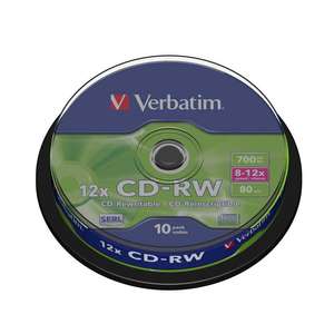 1x10 Verbatim CD-RW 80min 700MB 12x Speed Rewritable
