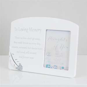 Thoughts of You Memorial Photo Frame Collection - 2.5x3 Inch Photo - White Loving Memory