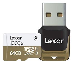 Lexar 64GB Micro SDHC 1000x UHS-II Card with Card Reader