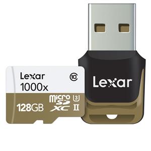 Lexar 128GB Micro SDHC 1000x UHS-II Card with Card Reader