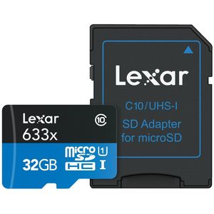 Lexar 32GB Micro SDHC UHS-I Card with Adapter 633X
