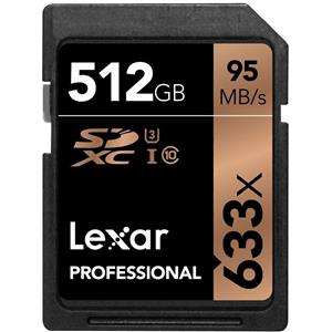 Lexar 512GB Professional UHS-I SDHC 633x Class 10 Memory Card