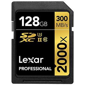 Lexar Professional 128GB 2000x SDXC UHS-II Memory Card with Card Reader