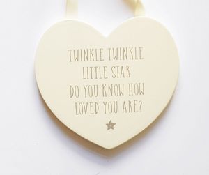 Mum To Be New Baby Shower Twinkle Star Heart Hanging Plaque Keepsake Gift