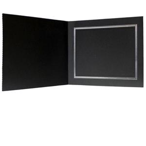 10x Black 10x8 Landscape Photo Presentation Folders with Silver Border