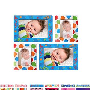 Self-Adhesive Photo Frame Wall Stickers, 4 Pieces, Lots of Colours and Patterns