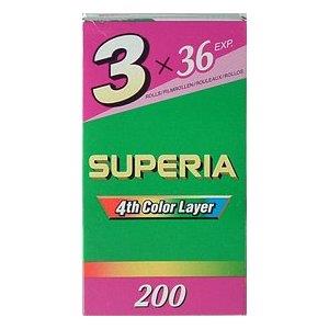 Fujifilm Superia 200 36 Exp Colour Print Film Triple Pack