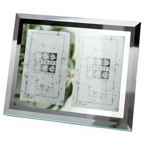 Sixtrees Stanbridge Flat Bevelled Glass 6x4 Double Photo Frame