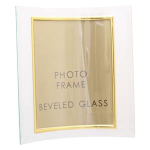 Sixtrees Curved Bevelled Glass Gold 6x4 Photo Frame Vertical