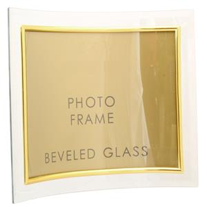 Sixtrees Curved Bevelled Glass Gold 8x6 Photo Frame Horizontal