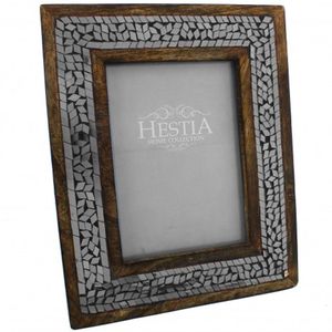 Hestia Wood Mosaic 6x4 Inches Photo Frame Overall Size 9.25x7.25 Inches
