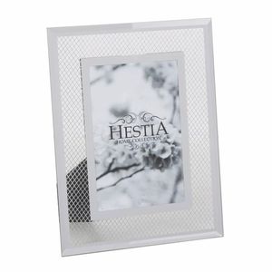 Hestia Glass Mirror Mesh 6x4 Inches Photo Frame Overall Size 8.75x6.5 Inches
