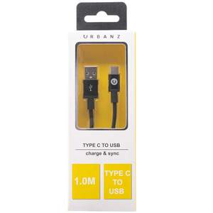 Urbanz UZ-USBA-C-1M Type C USB to USB Cable 1M - Black