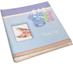 Baby Boy Baby Grow Slip In 6x4 Photo Album - 200 Photos