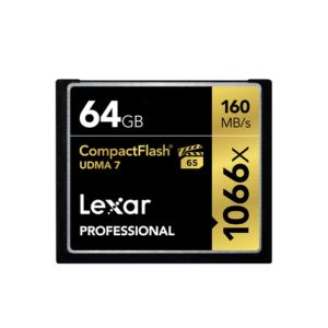 Lexar 64GB Professional 1066x CompactFlash Card | Read 160MB/s | Write 155MB/s