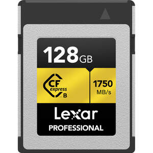 Lexar CF Express Pro Memory Card | 128gb | Type B | Gold Series | R1750MB/s | W1500MB/s