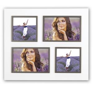 Matera White Photo Frame for 4 Photos 2 4x4inch and 2 6x4 inch