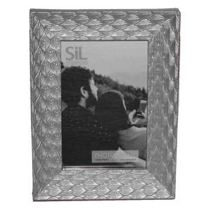 Sifcon Leaf Effect Silver 6x4 Photo Frame