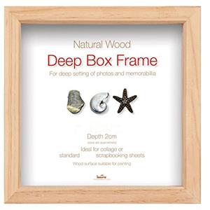 Wooden Natural 8x8 Box Photo Frame