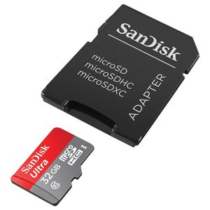 SanDisk Ultra 32GB Micro SDHC 80MB/S Memory Card and Adaptor