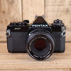 Used Pentax MV 35mm Analog Film SLR Camera with 50mm F2 Lens