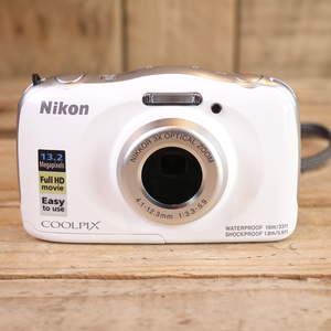 Used Nikon Coolpix W100 White Waterproof Digital Camera