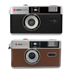 AGFA Reusable Film Camera, 35mm, Focus Free Lens, Black or Brown