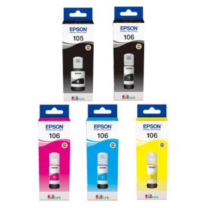 Epson Ecotank Printer Ink | Five Colours | 105 & 106 Series