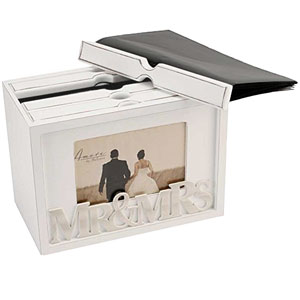 Widdop Bingham Amore Mr and Mrs Wooden Photo Box - 80 Photos 7x5 Photo Frame