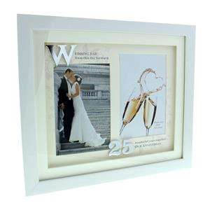 Silver Wedding Anniversary Double Photo Frame