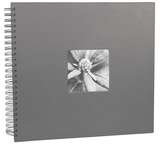 Grey Spiral Photo Album Landscape 25 Black Pages 14x12.5 Inches Overall 50 Sides