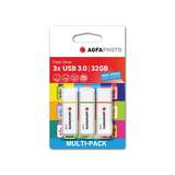 AgfaPhoto USB 32GB 3.0 Memory Sticks - White - Triple pack