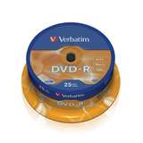 1x25 Verbatim DVD-R 4,7GB 120mins 16x Speed