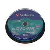 1x10 Verbatim DVD-RW 4,7GB 120mins 4x Speed Rewritable