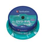 1x25 Verbatim DVD-RW 4,7GB 120mins 4x Speed Rewritable
