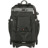 Dorr Dark Black Travel Small Trolley Backpack with Wheels