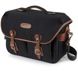 Billingham Hadley One Shoulder Bag - Black Canvas Tan Leather