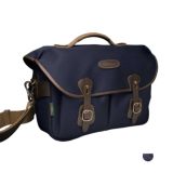 Billingham Hadley One Camera Bag Navy Canvas and Chocolate Leather