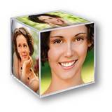 Acrylic Photo Cube for 6 Photographs | Large | 9 x 9 x 9 cm